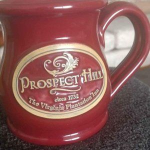 Burgundy Deneen Pottery Coffee Mug, " prospect Hill